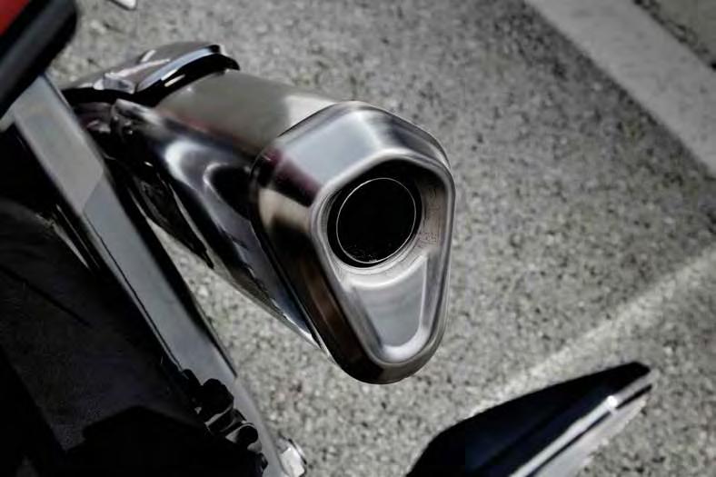 The new muffler incorporates an internal exhaust valve that improves performance and sounds like speed.
