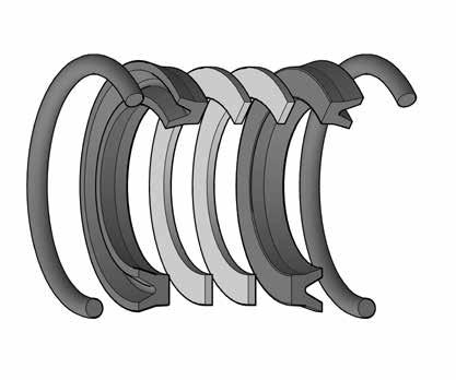 PARKER Piston Kits HD, HL, 2HL, L, LL, 2LL, & 3LL Hydraulic Cylinders Nitrile Fluorocarbon PARKER 2 NBR U-seals 2 NBR O-ring Head Seals 2 URE Back-up Rings 2 FC U-seals 2 FC O-ring Head Seals 2 PTFE