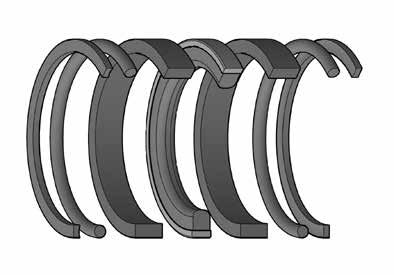 PARKER Piston Kits Nitrile HMI Cylinders Fluorocarbon PARKER 2 NBR Back-up Rings* 2 NBR O-ring Head Seals 2 Polyacetal Wear Rings 1 URE Piston Ring w/ 1 NBR Expander 2 FC Back-up Rings* 2 FC O-ring