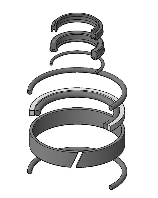 SHEFFER MH Series MH Hydraulic Cylinders Fluorocarbon 1 Urethane Rod Wiper 1 Urethane Rod Seal 1 NBR Gland O-ring 1 PTFE Piston seal Piston Wear Strip 1 NBR Piston/ Rod O-ring 2 NBR Tube End O-rings