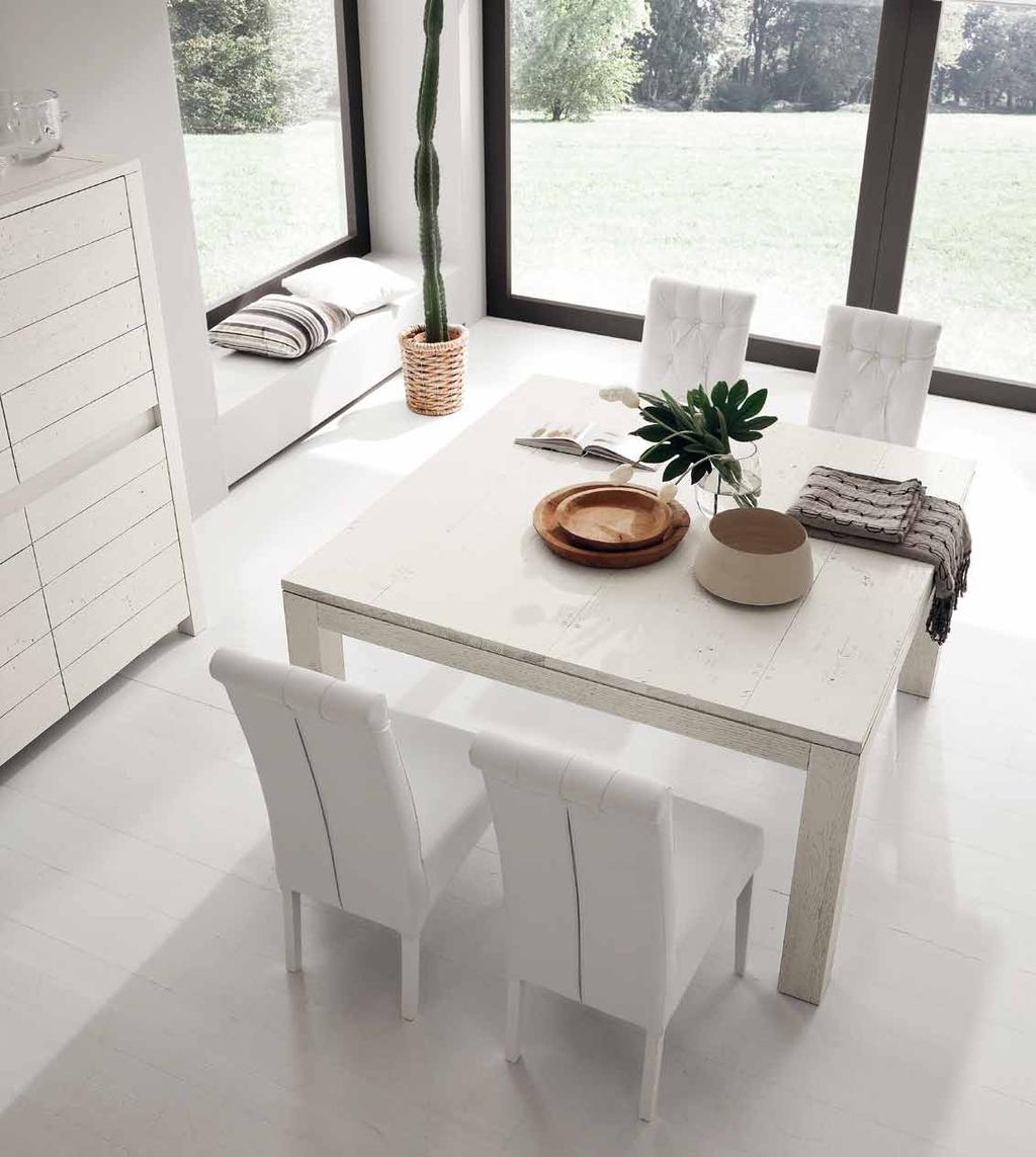 1 white Tavolo quadrato / rectangular table Nantes