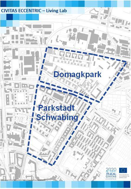 ECCENTRIC Living Lab Domagkpark & Parkstadt Schwabing A look at the streets Underground resident parking to create liveable and tidy public