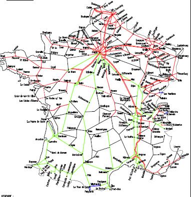 The French Railway Network 3630 km of highspeed tracks