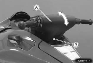 56 GENERAL INFORMATION Controls Handlebars Tilt Lever The handlebar tilt can be adjusted to suit you. Push down the tilt lever and move the handlebars up or down.