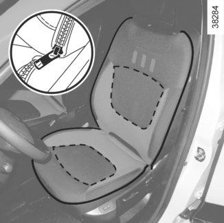 POŤAHY NA SEDADLÁ (2/5) Navliekanie poťahu na operadlo Snímanie poťahu zo sedáka 1 2 Nakloňte operadlo smerom dozadu; natiahnite poťah na sedadlo; zasuňte a zapnite zips 1 a 3; zapnite suchý zips 2;