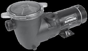 Pool Pumps - Above Ground / Supreme - 48-Frame 1 1/2" Union threads / 1 1/2" FPT Intake and 2" Union threads / 1 1/2" FPT discharge Extra large 7" pump trap with clear lid Powerful side discharge