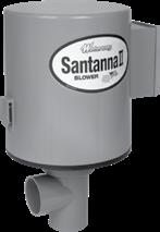 5" Bracket on case for easy mounting High impact strength construction Indoor/outdoor use Santanna II Air Blowers Part No. HP Volts Amps Orifice Dia. Air Flow (CFM) PSI List (US $) 750-3101-28O 1.
