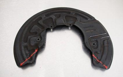DUST SHIELD MODIFICATION Step 1: On some vehicles, there may be interference between the caliper and the brake shield.