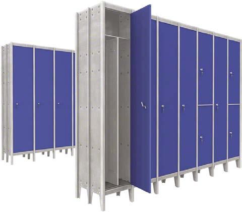 The metal cabinets or lockers for changing rooms provide a compact, visually attractive design that integrates into any setting: