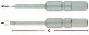 Bits - drive A5.5 5.5 mm hexagon insert bit drive acc. to DI 3126, form A 5.5 for direct connection (for electric screwdriver Type DMS2 A 5.5) Bit A5.5 S Slot-head bits DI 5264, drive A5.