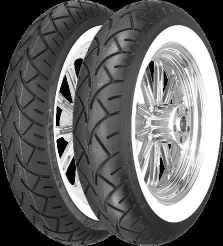 ME880 marathon White Walls Fashionable, reliable cross-ply tire completes the look for your elite style Touring-Cruiser motorcycles Single-radius contour features neutral bike behavior, perfectly