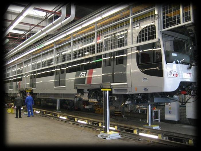 4 Lifting systems for lifting complete trams on the body As the bogie contains the drive train, where the key-components are situated, its service, maintenance and repair is the crucial assignment of