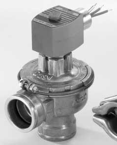 4 qwer Remote or Integral Pilot Quick Mount or NPT Connection Power Pulse Valves Aluminum Bodies 3/4" or 1" NC 2/2 SERIES Features Unique flow pattern and special springless piston/diaphragms provide