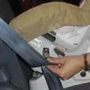 Do not use buckle position 3 in rear-facing mode. See page 38 for Adjusting Harness Buckle Position. 1 Recline the child seat then place it rear-facing on the vehicle seat.
