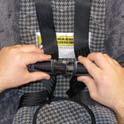 IMPORTANT: Periodically clean the harness buckle to ensure safe operation. See pg 44.