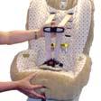 Child Seat Functions Securing Your Child Adjusting Harness Buckle Position This child seat allows the buckle to be adjusted to one of three positions based on the weight of the child.