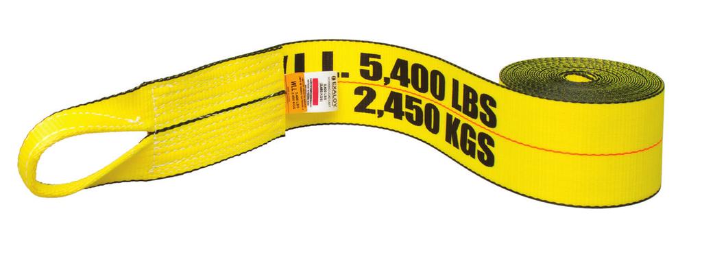 24-30-D-Y 4" x 30' Yellow Winch Strap with Delta Ring Weight: 4.90 lbs. / 2.22 kg.
