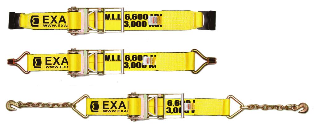 13-30-C-Y 3" x 30' Yellow Ratchet Strap with Chain Anchors Weight: 17.80 lbs. / 8.07 kg.