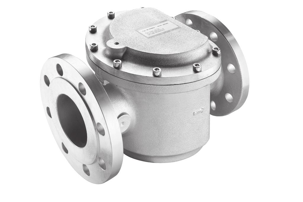 GF/3, GF/4 and GF: Flange connection as per DIN EN 1092-1. Max. flow velocity: 20 m/s. Installation option for pressure measurement point for filter monitoring.