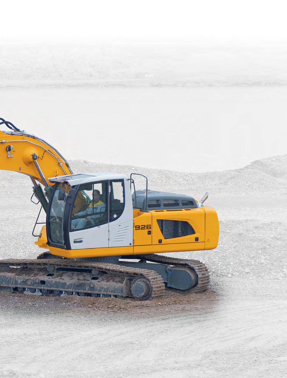 A first class operator s workstation Modern and spacious workspace Pneumatic seat with all modern comforts Fewer vibrations and less noise 7 high resolution touchscreen A new Liebherr engine Engine