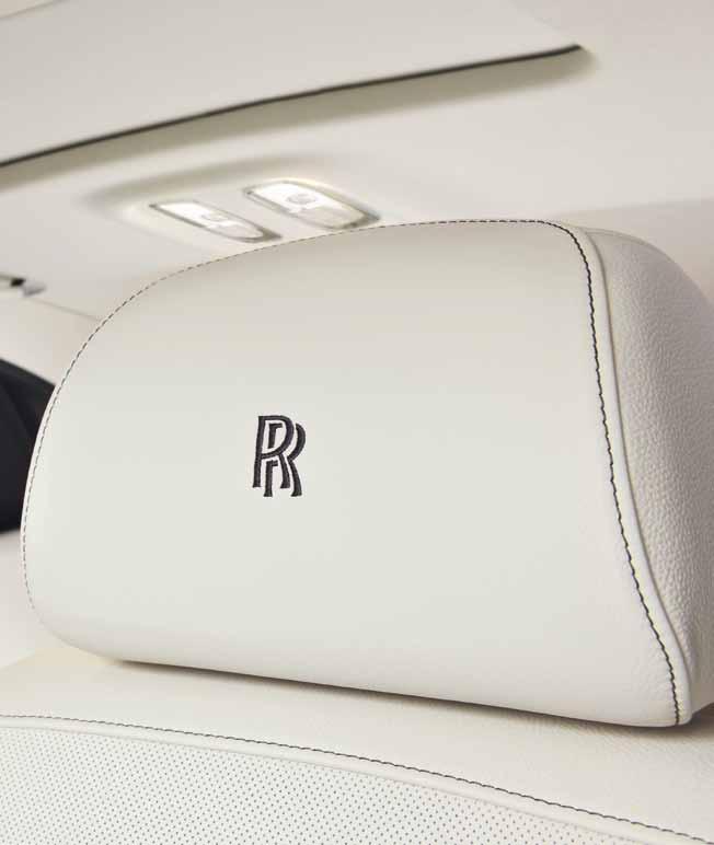 The additional range of veneers can be enhanced with stainless steel pinstripes. Or you could have the Spirit of Ecstasy logo or Rolls-Royce monogram inlaid by hand into the veneered door cappings.