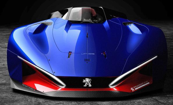 The Peugeot L500 R HYbrid Concept features extreme proportions, with a height of just 1 meter and a projected weight of