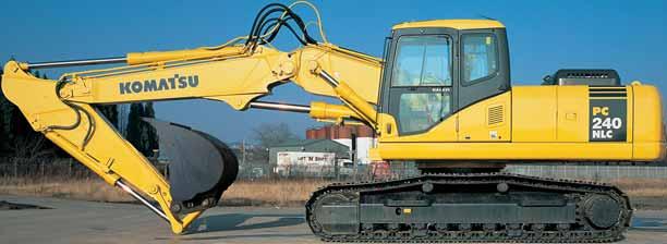 PC240-7 HYDRAULIC EXCAVATOR Komatsu SAA6D102E-2 125 kw direct injection emissionised Stage II intercooled turbocharged engine Double element type air cleaner with dust indicator and auto-dust