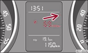 14 Prístroje a kontrolné svetlá Pre dosiahnutie čo najnižšej spotreby pohonných látok sa na displeji v prípade potreby zobrazuje odporúčanie na preradenie na iný rýchlostný stupeň.