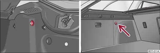 90 Sedadlá a odkladacie priestory Zásuvka v batožinovom priestore Obr. 91 Batožinový priestor: zásuvka / batožinový priestor: zásuvka (Combi) Otvorte kryt zásuvky Obr. 91. Zasuňte zástrčku elektrického spotrebiča do zásuvky.
