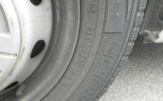 and Wheel Rims Tyres with a minimum tread of