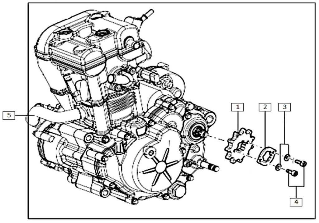 D-7: ENGINE ASS'Y & DRIVE SPROCKET B06 SPROCKET Z 00H080 SPROCKET RETAINER