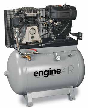 68 Compressors with engines Lombardini Diesel engine, low fuel consumption, electric start Kit for exhaust