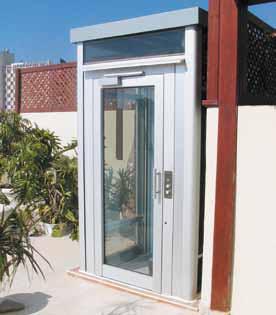 Outdoor DomusLift can be easily installed outdoors.
