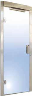 Total glass door FINISHES - stainless steel Example of aluminium door with