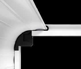 Smooth door travel Twin rollers evenly and smoothly guide the door curtain under the ceiling.