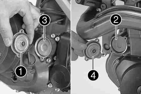 MAINTENANCE WORK ON CHASSIS AND ENGINE 144 9.82Mounting oil filter x Check parts for damage and wear. Replace damaged or worn parts. Insert oil filter and. Oil the O-rings of the oil filter cover.