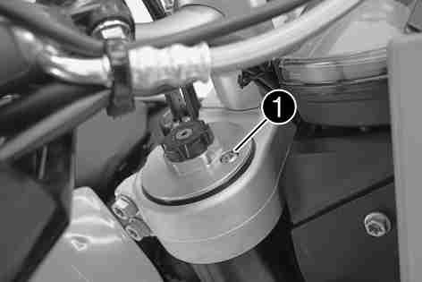 MAINTENANCE WORK ON CHASSIS AND ENGINE 71 Remove bleeder screws briefly. Any excess pressure escapes from the interior of the fork. Mount and tighten bleeder screws.