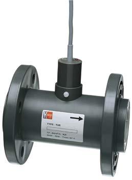 TUR-1... with Frequency Output TUR-2... with Integrated Converter Measuring sensor with frequency output Order Details (example: TUR-1025 N) Connection flange Nominal dia.