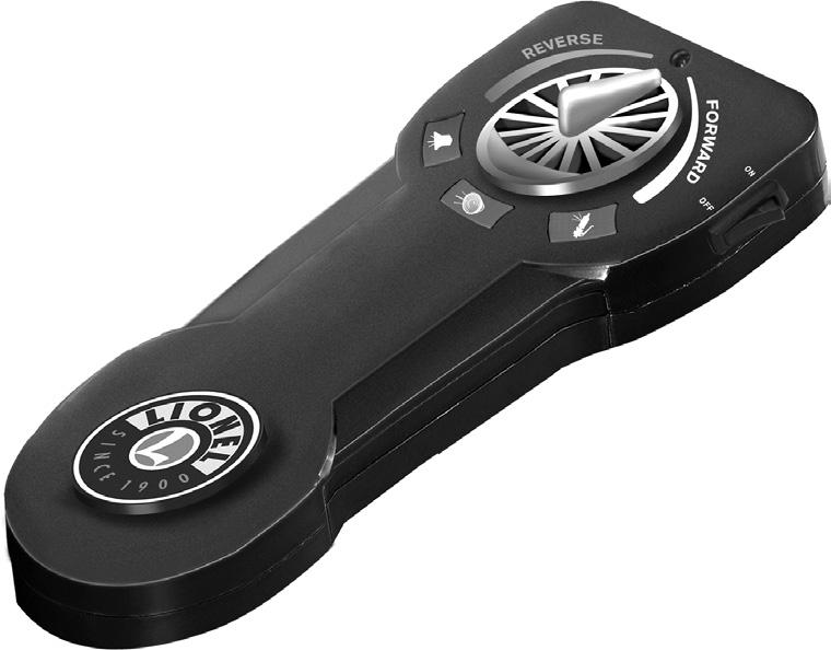 The LionChief remote control overview Operating your train with your LionChief remote THROTTLE Turn the throttle knob clockwise to go forward and adjust the speed.