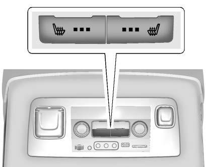 If equipped, the buttons are on the rear of the center console. Press M or L to heat the left outboard or right outboard seat cushion. Press the button once for the highest setting.