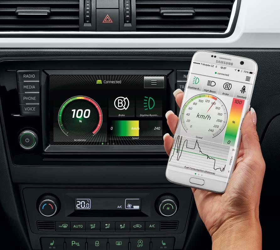 INFOTAINMENT Driving the Rapid will be even more pleasant with ŠKODA Genuine Accessories. No more getting lost in unknown places, boredom during long motorway journeys or stopping for a phone call.