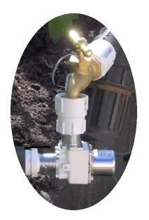 WaterGreat SR-1 Installation 3) Connect the solenoid valve [D] to a spigot or hose as shown. Connect the outlet to the drip irrigation system or other watering system, such as a sprinkler.