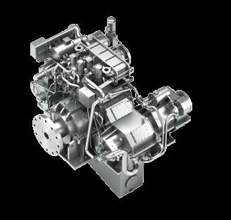 Hydraulically actuated RENK multiple-disc clutches propulsion s as well as auxiliary drives, auxiliary outputs and inputs connected to the gear unit can be engaged or disenga ged during operation by