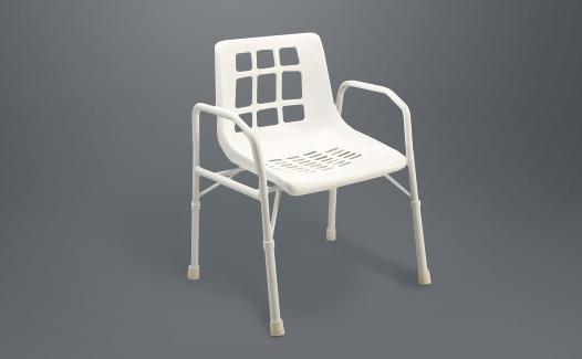 Double Linen Skip Plastic Shower Chair AX-300 PCPR5300U Half height shelf 780 x 540 x 850mm Stainless steel construction Foot operated PVC lid 75mm castors Height adjustable