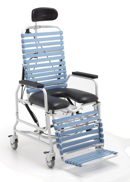 Broda Tilt n Space Shower Chair BRODACS385 The CS385 provides maximum flexibility in patient care and comfort.