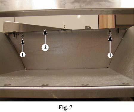 4. Remove drawer. 5. Loosen, then remove the two track mounting nuts and washers (1), (two in front and two in back). 6.