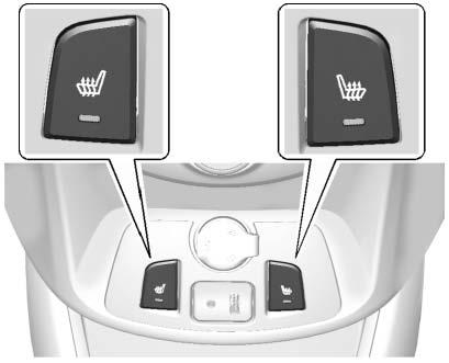 3-6 Seats and Restraints Heated Front Seats { WARNING If you cannot feel temperature change or pain to the skin, the seat heater may cause burns.
