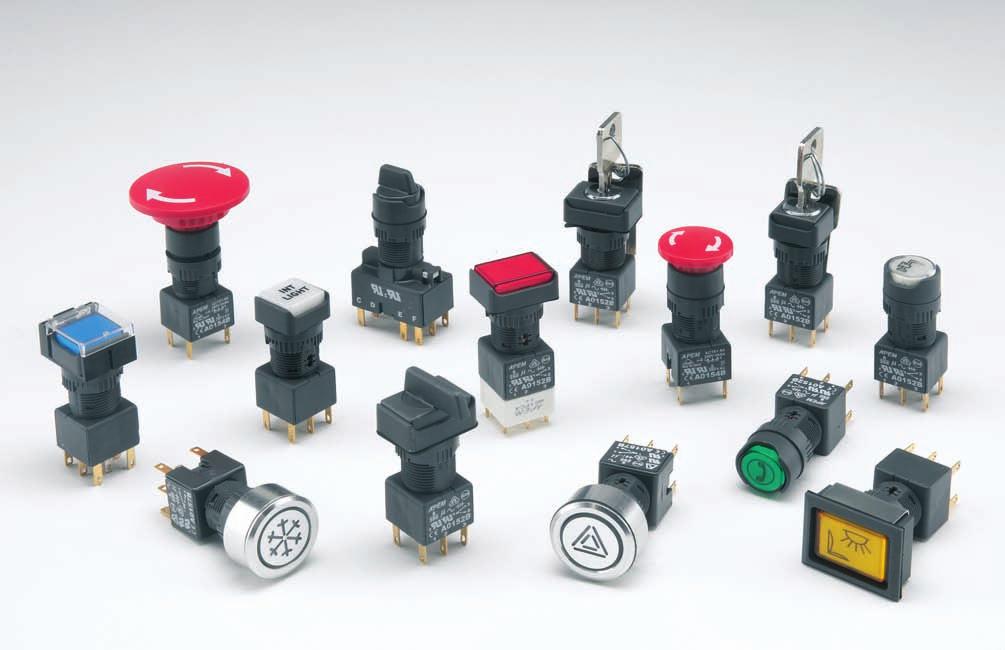 A0 SERIES INDUSTRIAL CONTROLS Panel cut-out Ø6MM Page Contents NEW NEW 5 A0 - A0 Series Specifications 6 Illuminated or non-illuminated pushbutton switches 7 Indicators 8 Rotary lever switches 9