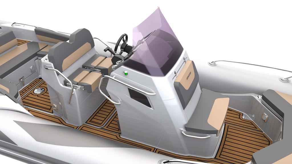 G750 Detailed Overview Mid-Section The steering console superstructure is tilted a touch backwards emphasizing the elegance and sporty dynamics of G750 silhouette, while at the same time providing
