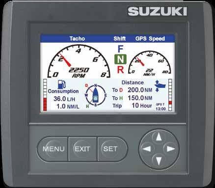SUZUKI MULTI FUNCTION GAUGE 00 300-8L-000 Applicable Model DF9.9B/5A/0A/0A-300AP The SUZUKI MULTI FUNCTION GAUGE (SMFG) gives you various information in real time.